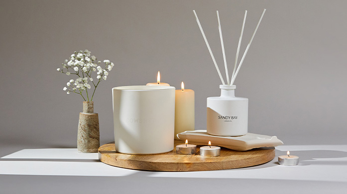 Spring Home Fragrance From fruity to floral scents, indulge in the fragrance notes that evoke spring. Explore luxury candles and diffusers from Fired Earth, Sandy Bay London and NEOM.