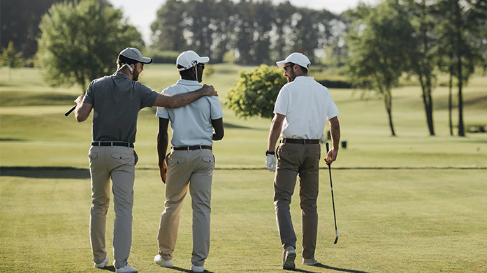 April Golf Edit For Him Shop Express Delivery on performance golfwear, including thermal underlayers, high-stretch golf trousers and sweat-wicking T-shirts from Calvin Klein, adidas and Under Armour.