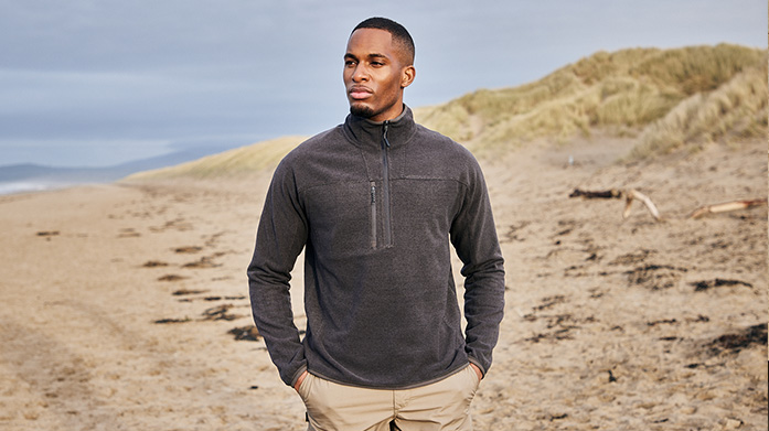 Seaside Style For Him For crisp walks down the coast this spring, choose flannel shirts, soft sweatshirts, pique polos and more menswear from Crew Clothing, Philipp Plein and Jack Wolfskin.