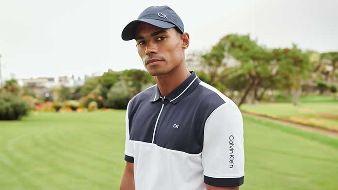 Calvin Klein Golfwear For Him For the beginner and the pro, shop high-performance, whatever-the-weather golf clothing from Calvin Klein. Thermal, stretchy and moisture-wicking, Calvin Klein's quarter-zip mid-layers are a must on cooler days, while the brand's firm-stretch cotton golf shorts will see you through summer in style.