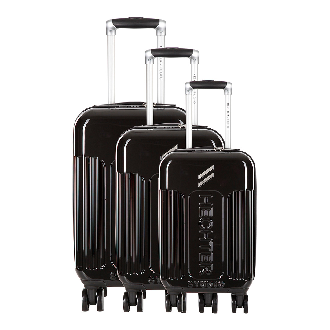 Set of Three Black Hoche Spinner Suitcases //78cm - BrandAlley