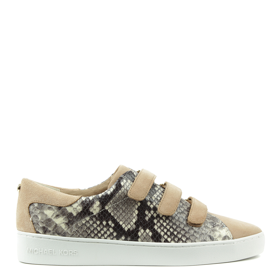 Michael Kors Snake Print And Beige Suede Craig Trainers - BrandAlley