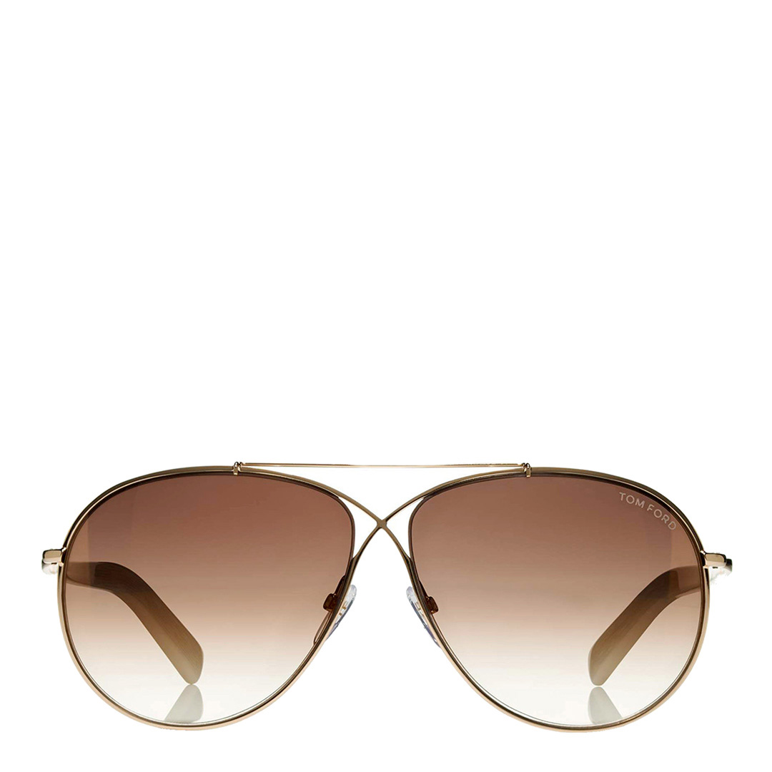 Women's Shiny Rose Gold Metal Tom Ford Sunglasses 61mm - BrandAlley