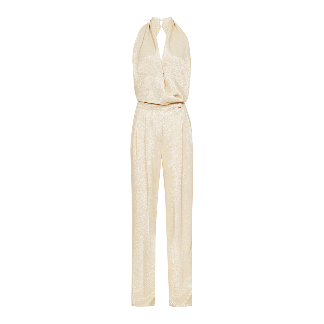 reiss gold jody metallic jumpsuit