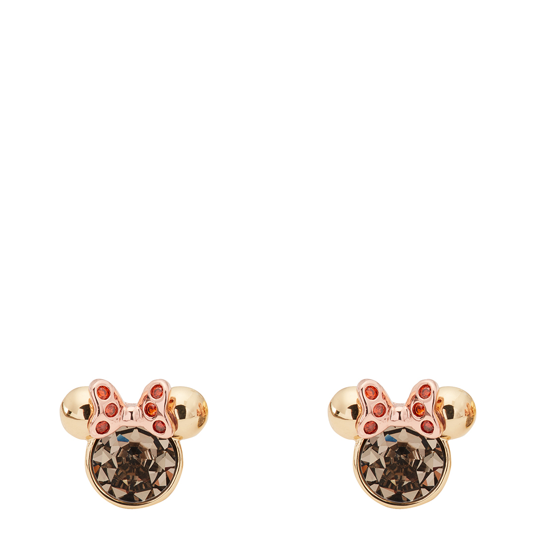 Gold Multi Minnie Mouse Stone Stud Earrings - BrandAlley