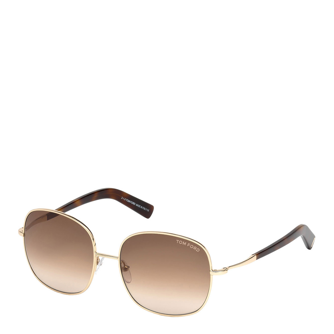 Women's Tom Ford Gold/Brown Sunglasses 57mm - BrandAlley