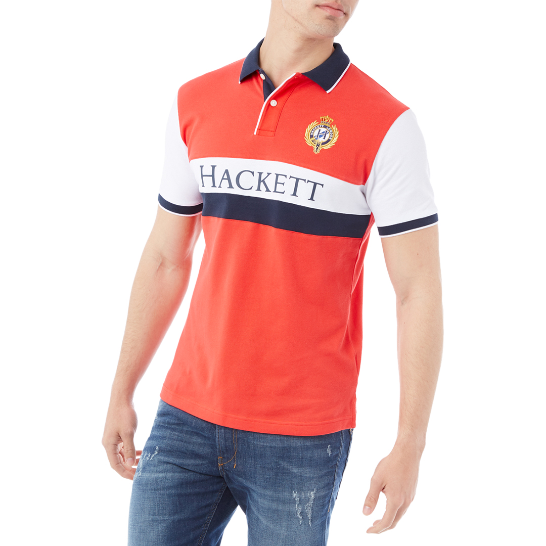 red hackett polo shirt