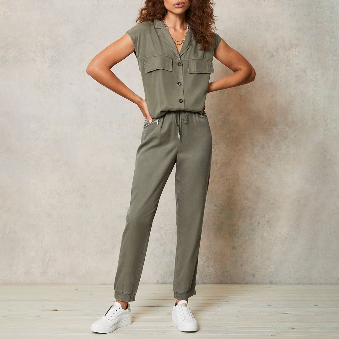 mint velvet khaki jumpsuit