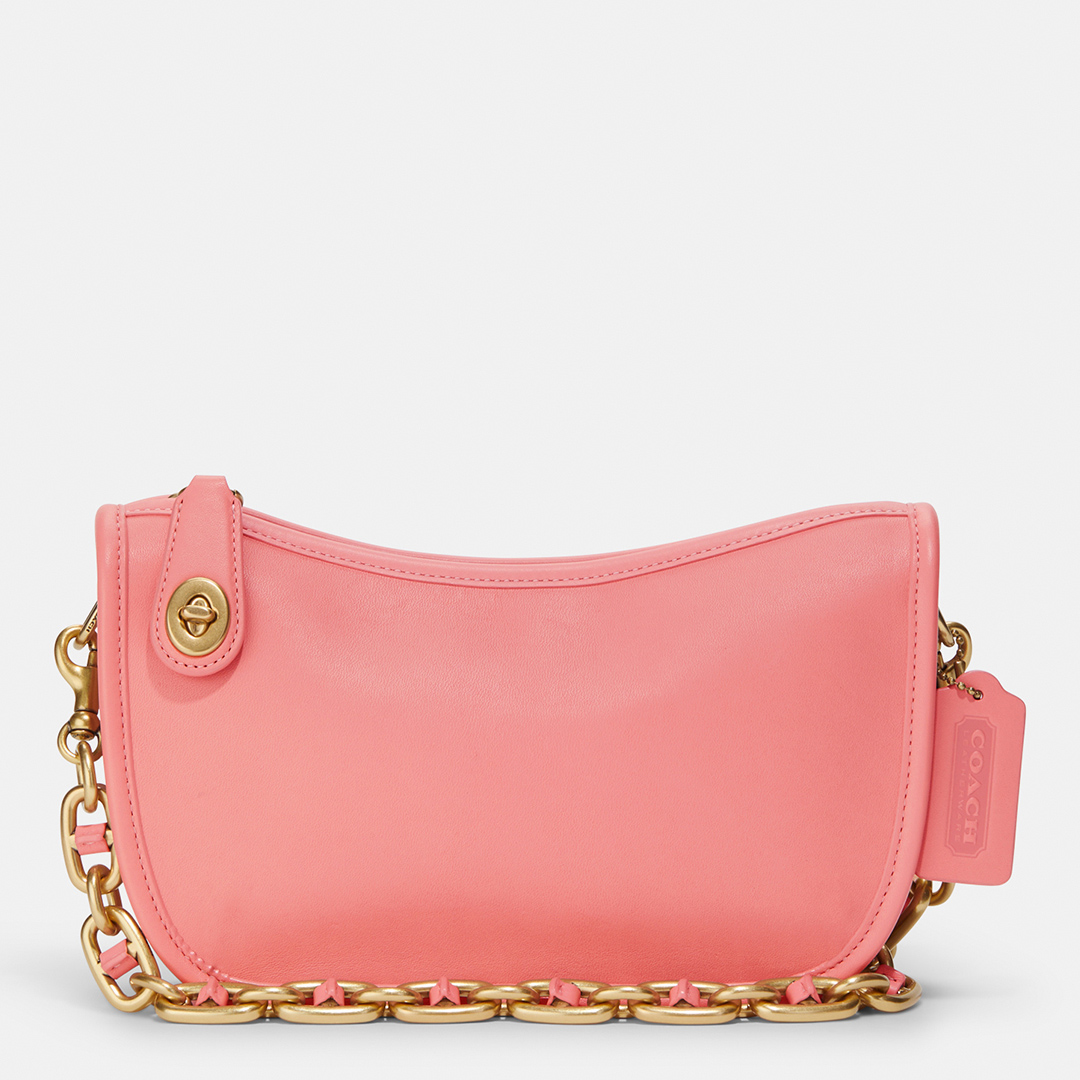 Pink Glovetanned Leather Swinger Bag - BrandAlley