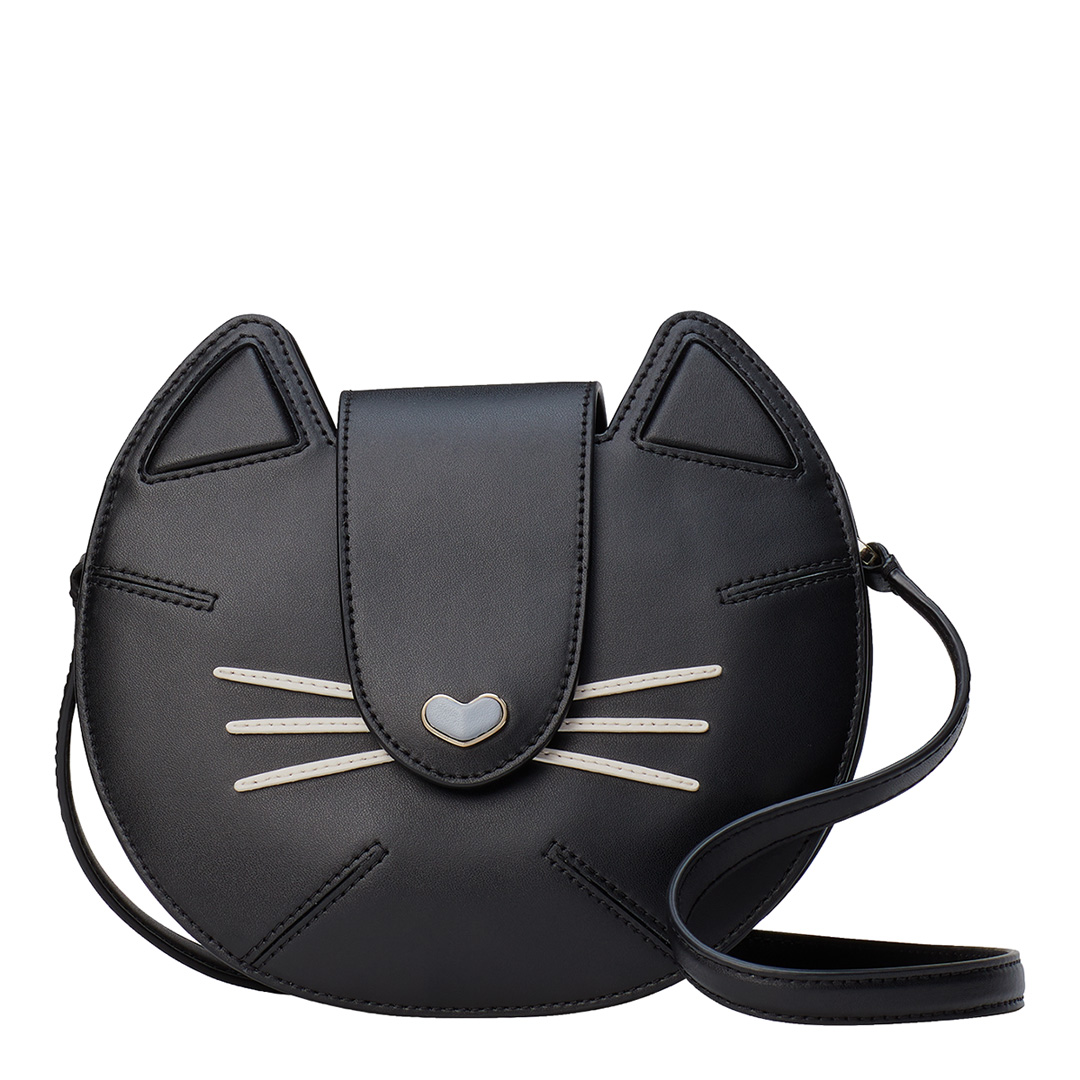 Black Other Whiskers Cat Crossbody Bag - BrandAlley