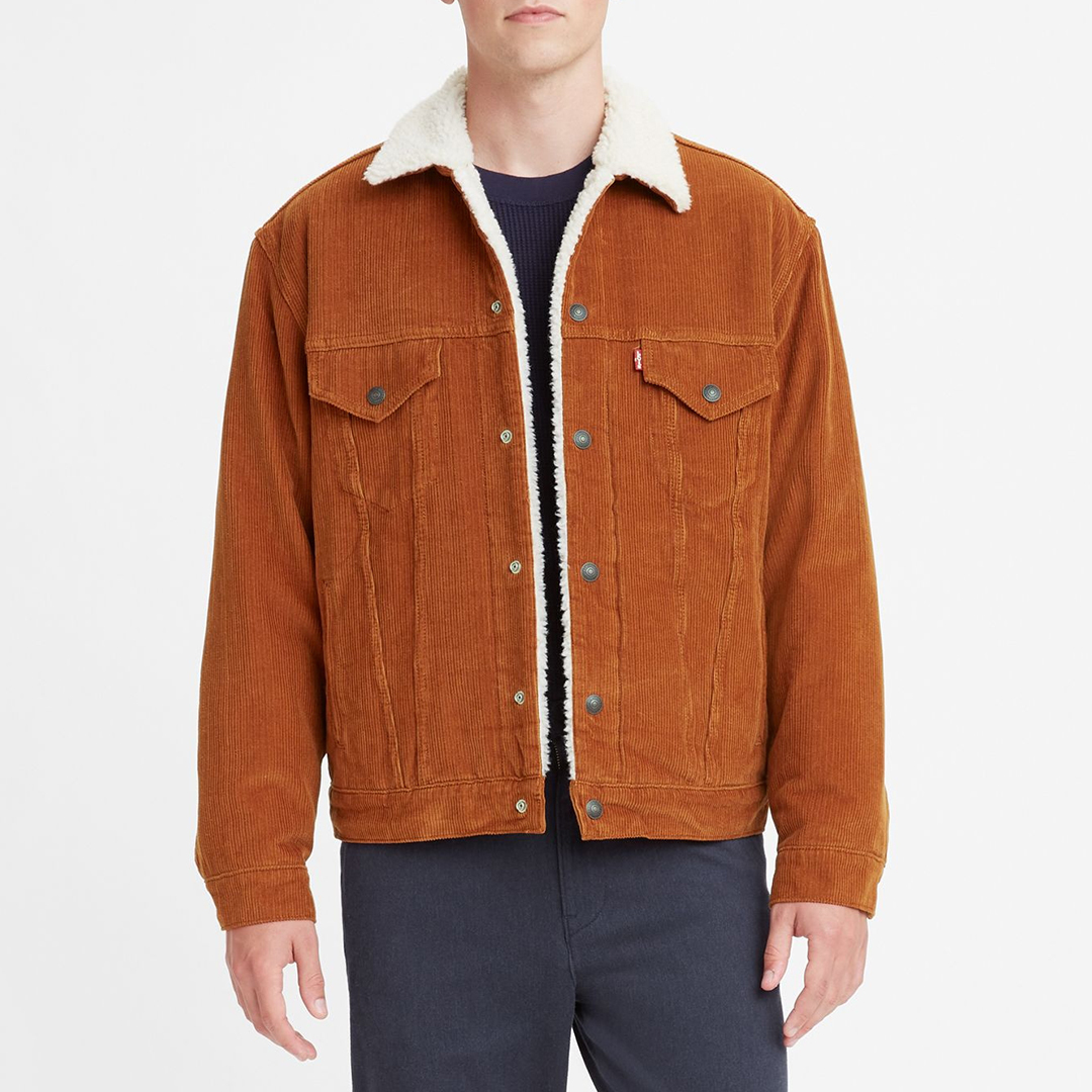 Brown Sherpa Lined Trucker Jacket - BrandAlley