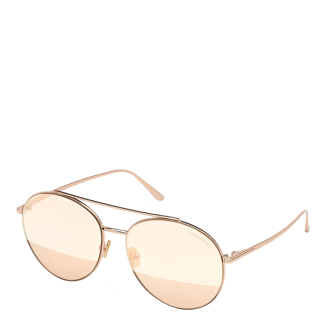 Women's Shiny Rose Gold Cleo Tom Ford Sunglasses 59mm - BrandAlley