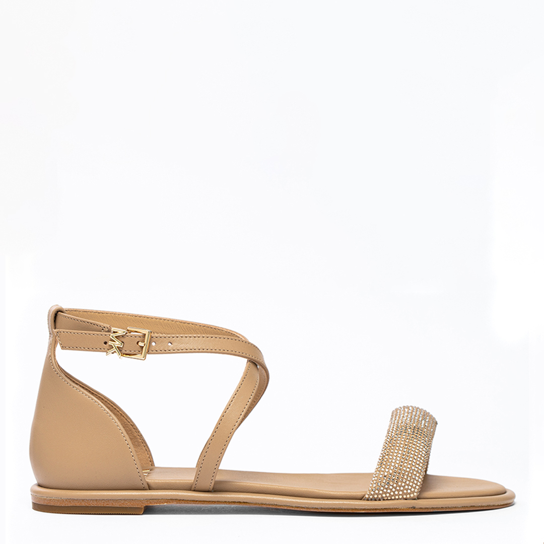 Beige Astrid Studded Flat Sandal - BrandAlley