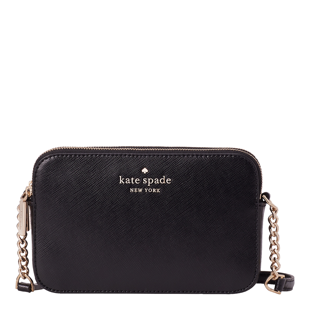 Black Double Zip Staci Small Crossbody - BrandAlley