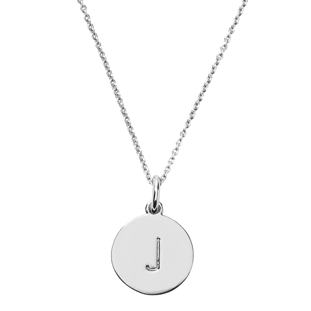 Silver J Pendant Necklace - BrandAlley