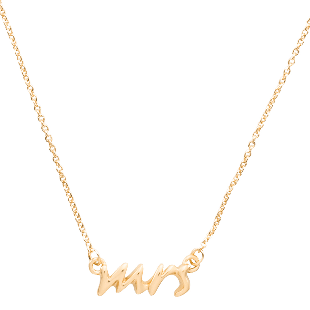 Gold Say Yes Mrs Necklace - BrandAlley