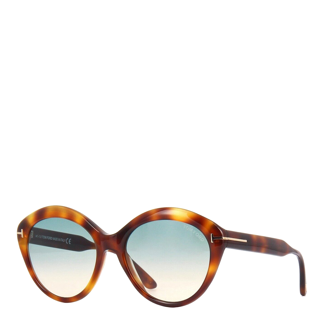 Women's Blonde Havana Brown/Blue Maxine Tom Ford Sunglasses 56mm -  BrandAlley