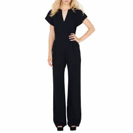 Black Iconic V-Neck Jumpsuit - BrandAlley