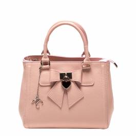 Pink Leather Bow Tote Bag - BrandAlley