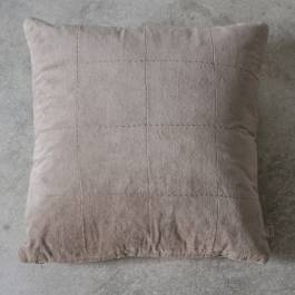 Natural Kirkby Stabstitch Velvet Cushion 45x45cm - BrandAlley