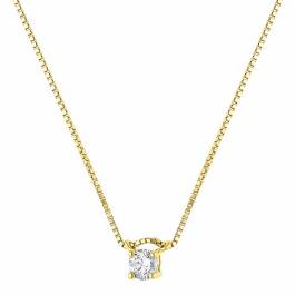 Yellow Gold Solitaire Diamond Necklace 0.10cts - BrandAlley