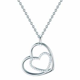 Silver Pendant Heart Necklace - BrandAlley