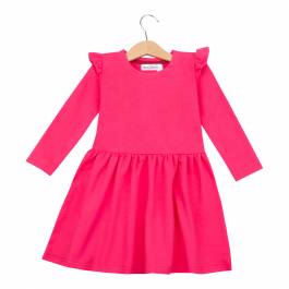 Pink Long Sleeve Frill Dress - BrandAlley