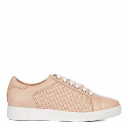 Nude Leather Judge Low Top Trainers 