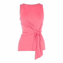 Pink Tie Detail Jersey Vest Top - BrandAlley