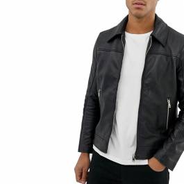 Black Artesia Leather Jacket - BrandAlley