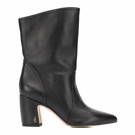 Black Leather Hartley Mid Calf Boots - BrandAlley