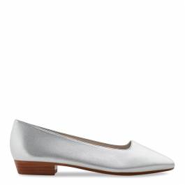 Silver Leather Monto Heel Shoes - BrandAlley
