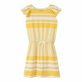 Girls Yellow Dandelion Flutter Sleeve Dress - BrandAlley