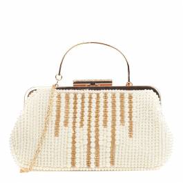 Gold Beaded Clutch - BrandAlley