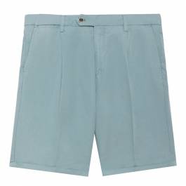 Blue Garment Dye Cotton/Linen Shorts - BrandAlley