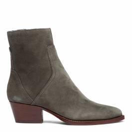 Smoke Grey Beryl Leather Ankle Boots - BrandAlley