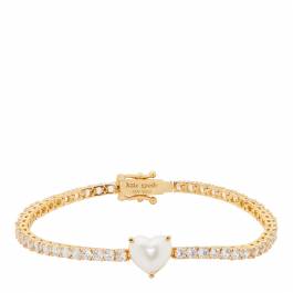 Kate Spade Cream Gold Heart Tennis Bracelet