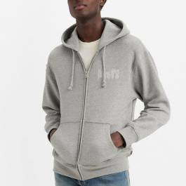 Levi's Grey Relaxed Graphic Zip up Hoodie