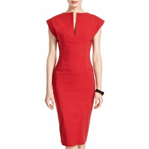 Red Mayfair Pencil Dress - BrandAlley