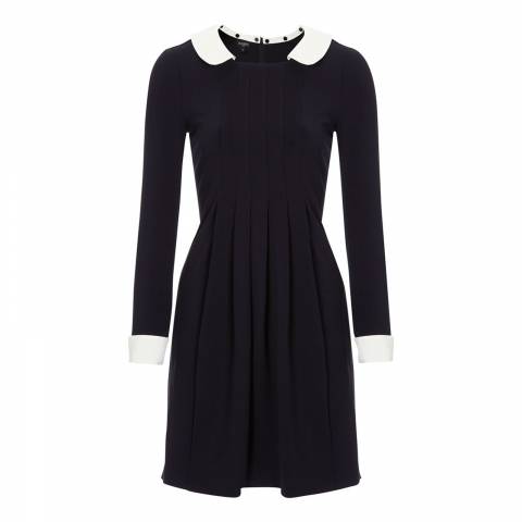 Navy/Ivory Coco Cotton Dress - BrandAlley