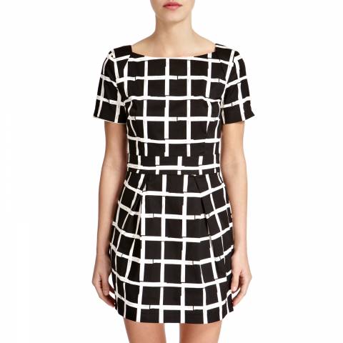 French Connection Black/White Paint Checked Richie Dress