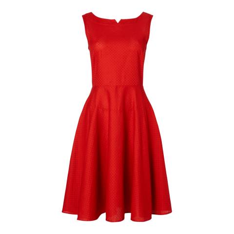 Red Maria Pique Cotton Dress - BrandAlley