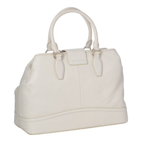 White Leather Tassel Handbag - BrandAlley