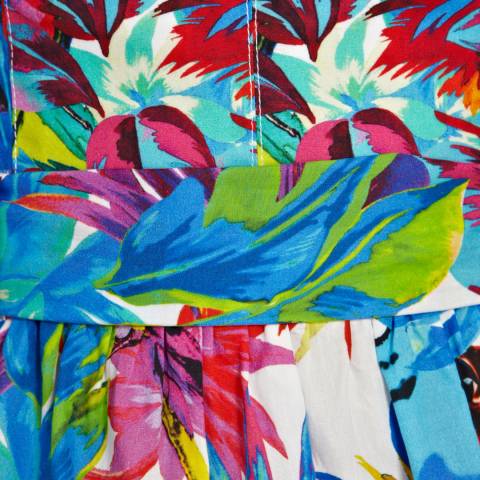 Multicolour Tropical Print Halterneck Cotton Dress - BrandAlley