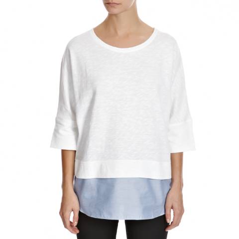 White/Blue Frances Cotton Top - BrandAlley