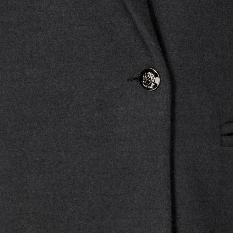 Mid-Grey Single Button Wool Blend Coat - BrandAlley
