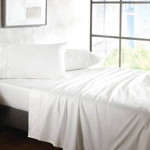 Sheridan 500TC Sateen Double Fitted Sheet, Snow