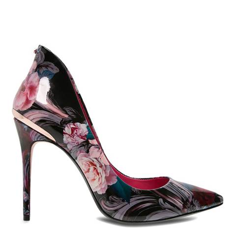 Multi Leather Savenniers Floral Court Shoes Heel 11cm - BrandAlley