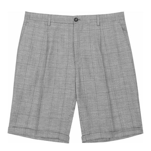 Grey Wool Blend Buckingham Checked Shorts - BrandAlley