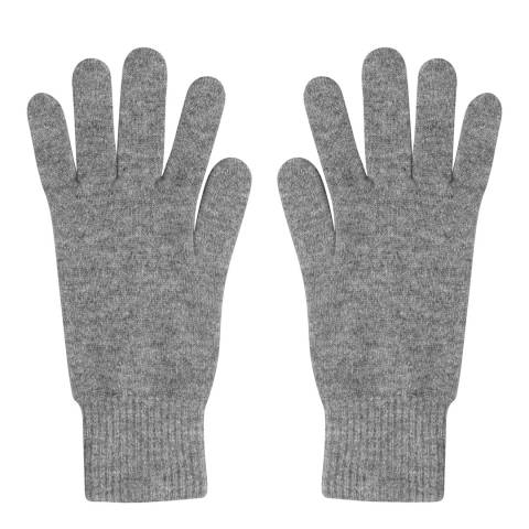 Laycuna London Grey Marl Cashmere Short Ribbed Gloves